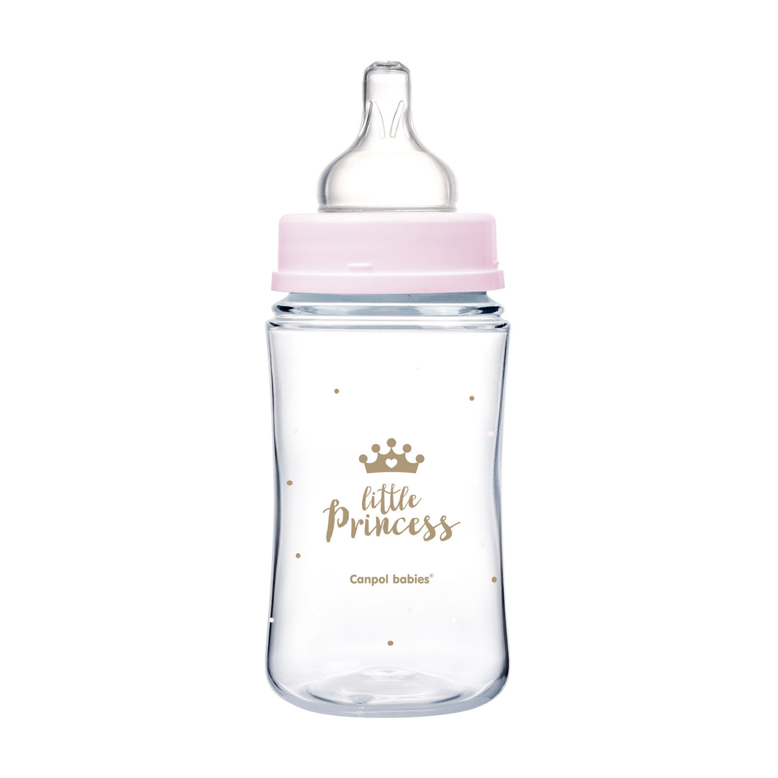 Бутылочка для кормления Canpol babies Royal Baby с широким отверстием 120 мл Розовая (35/233_pin) изображение 3