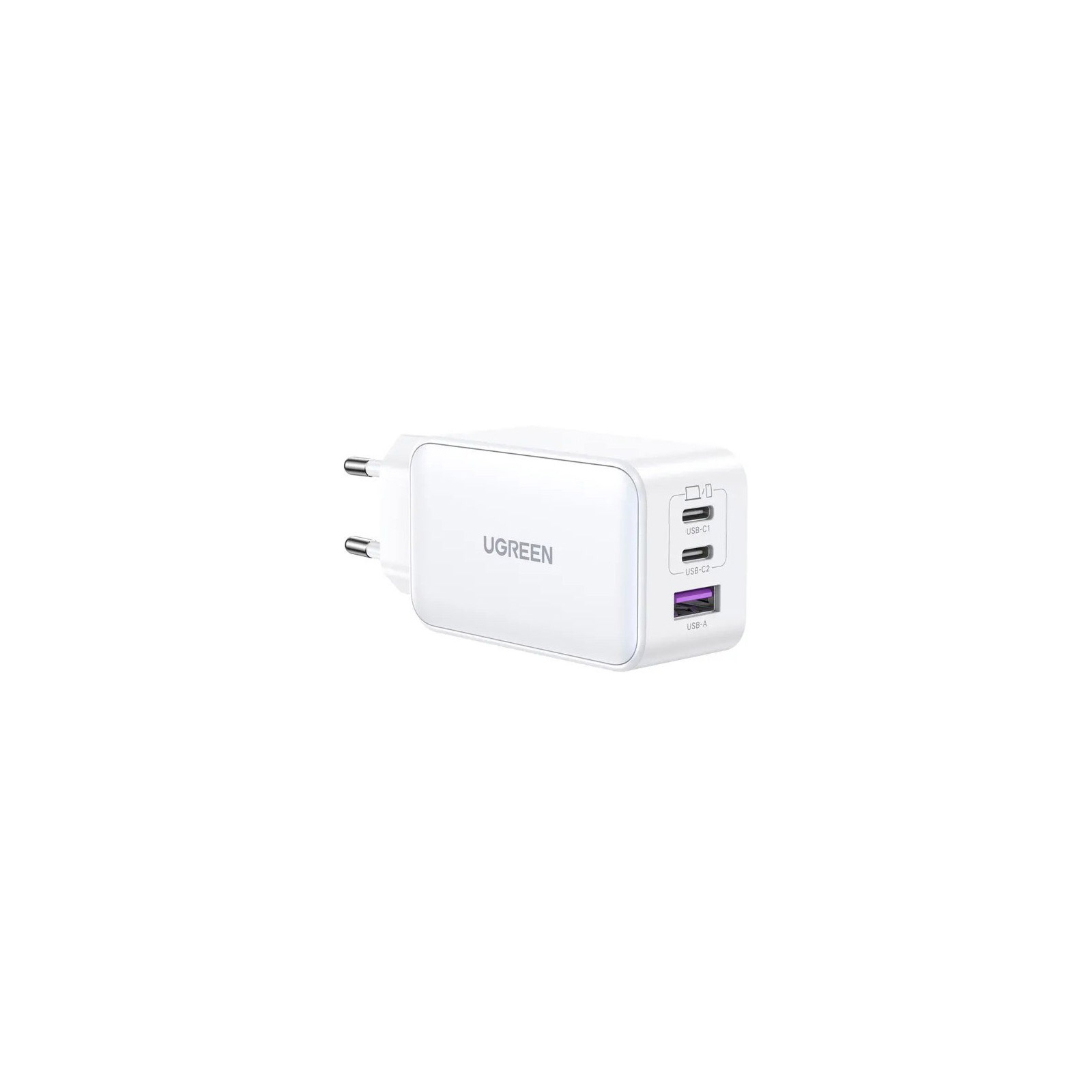 Зарядное устройство Ugreen USB-A+2*USB-C 65W GaN Tech Fast White (CD224/15334) изображение 2