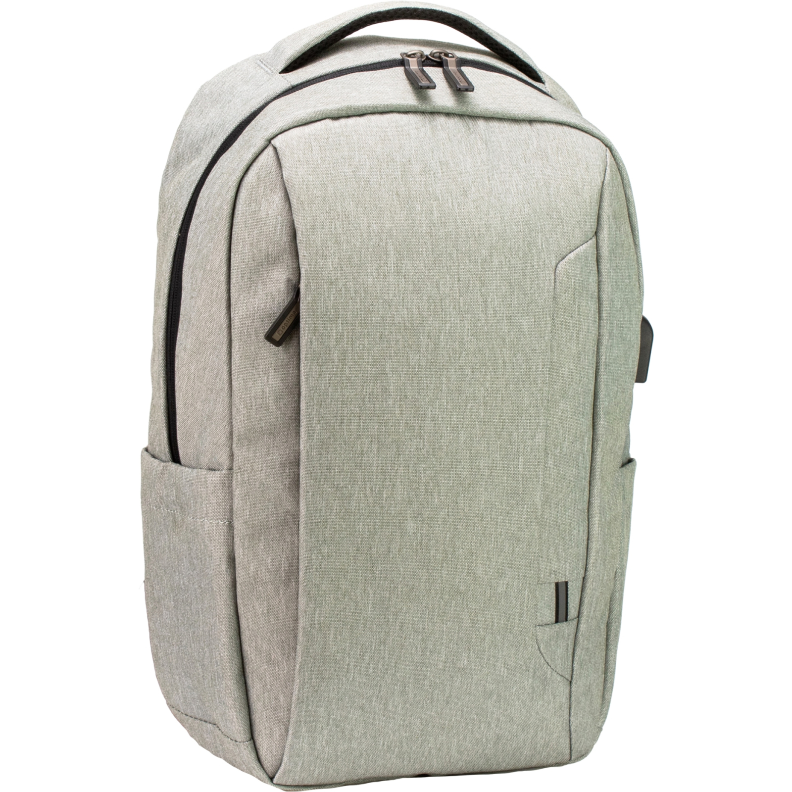 Рюкзак школьный Optima 17.5" USB Techno мужской 0.7 кг 16-25 л Светло-серый с выделенными элементами (O97590-03)