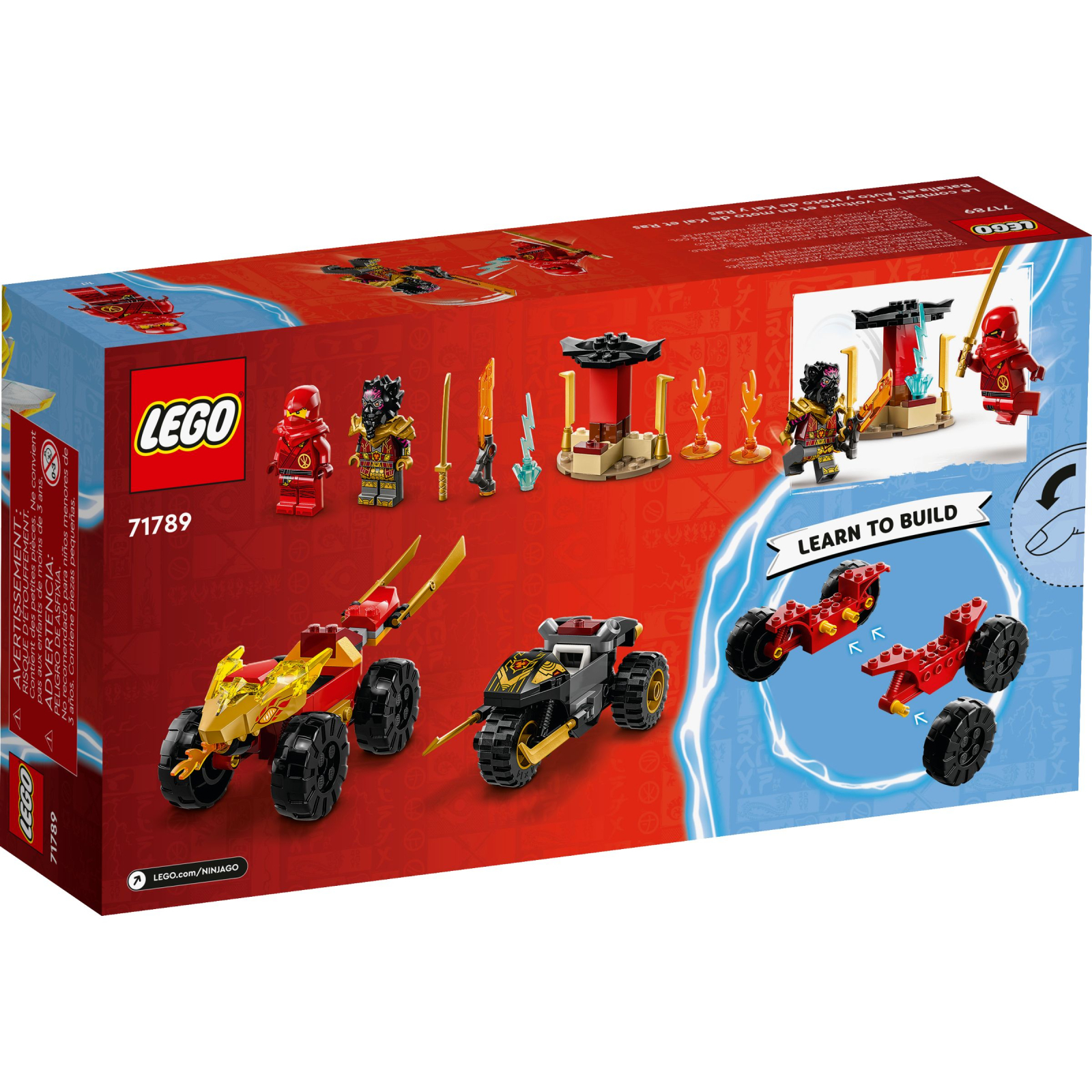 Конструктор LEGO Ninjago Автомобильная и байковая битва Кая и Раса 103 деталей (71789) изображение 6