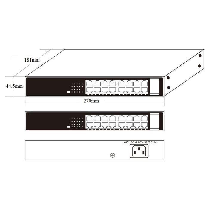 Комутатор мережевий Onv ONV-H1016PLS зображення 5