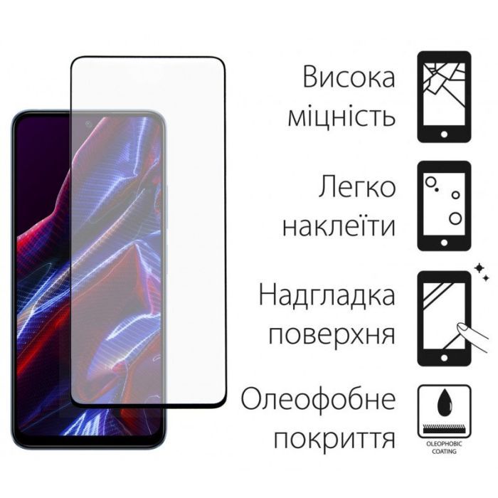Скло захисне Dengos Full Glue Poco X5 5G (black) (TGFG-302) зображення 2