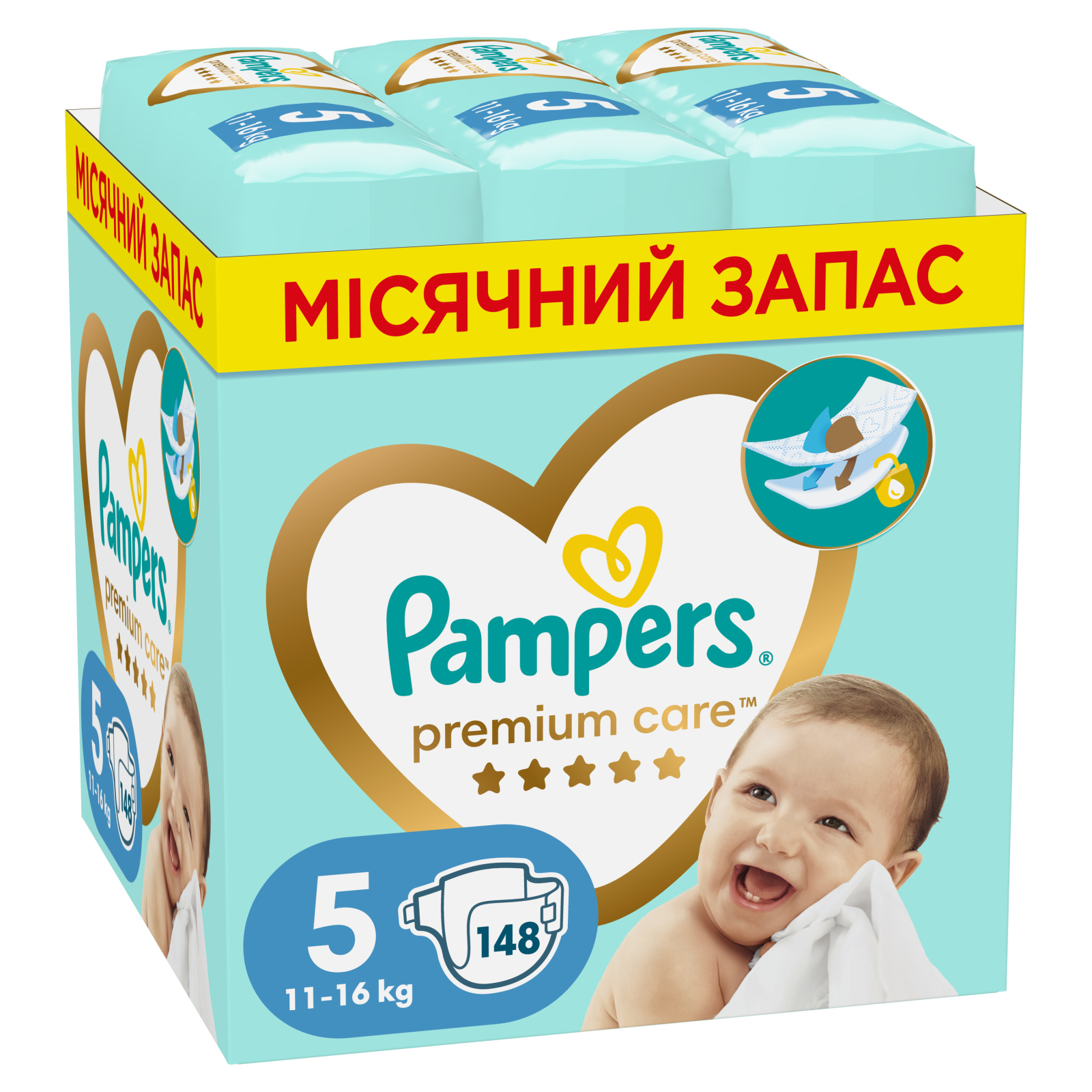Підгузки Pampers Premium Care Junior Розмір 5 (11-16 кг) 30 шт (8001090379399)