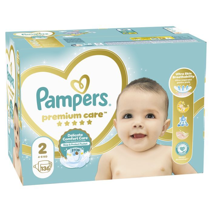 Подгузники Pampers Premium Care Розмір 2 (4-8 кг) 88 шт (8006540857717) изображение 2