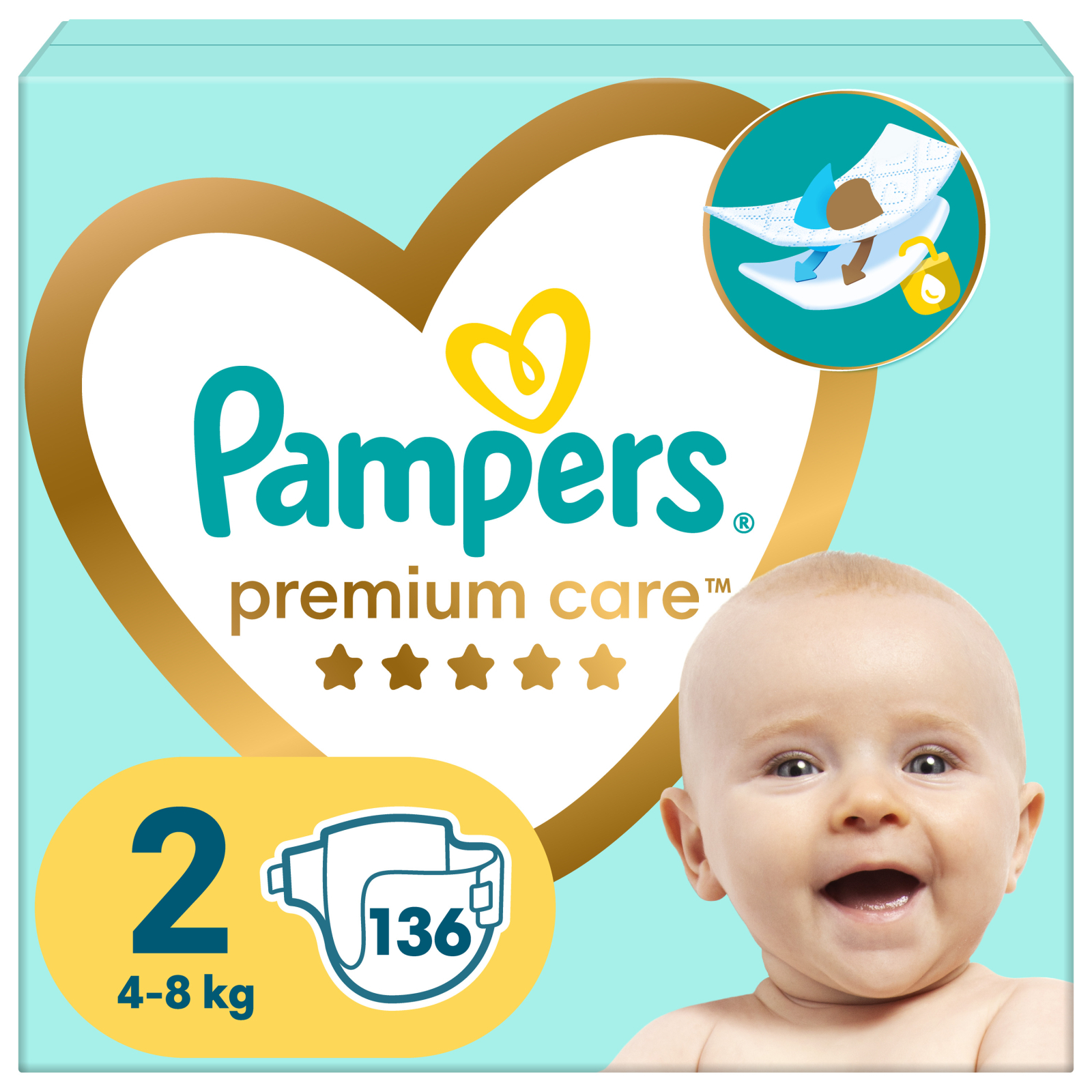 Підгузки Pampers Premium Care Розмір 2 (4-8 кг) 68 шт (8001841104874)