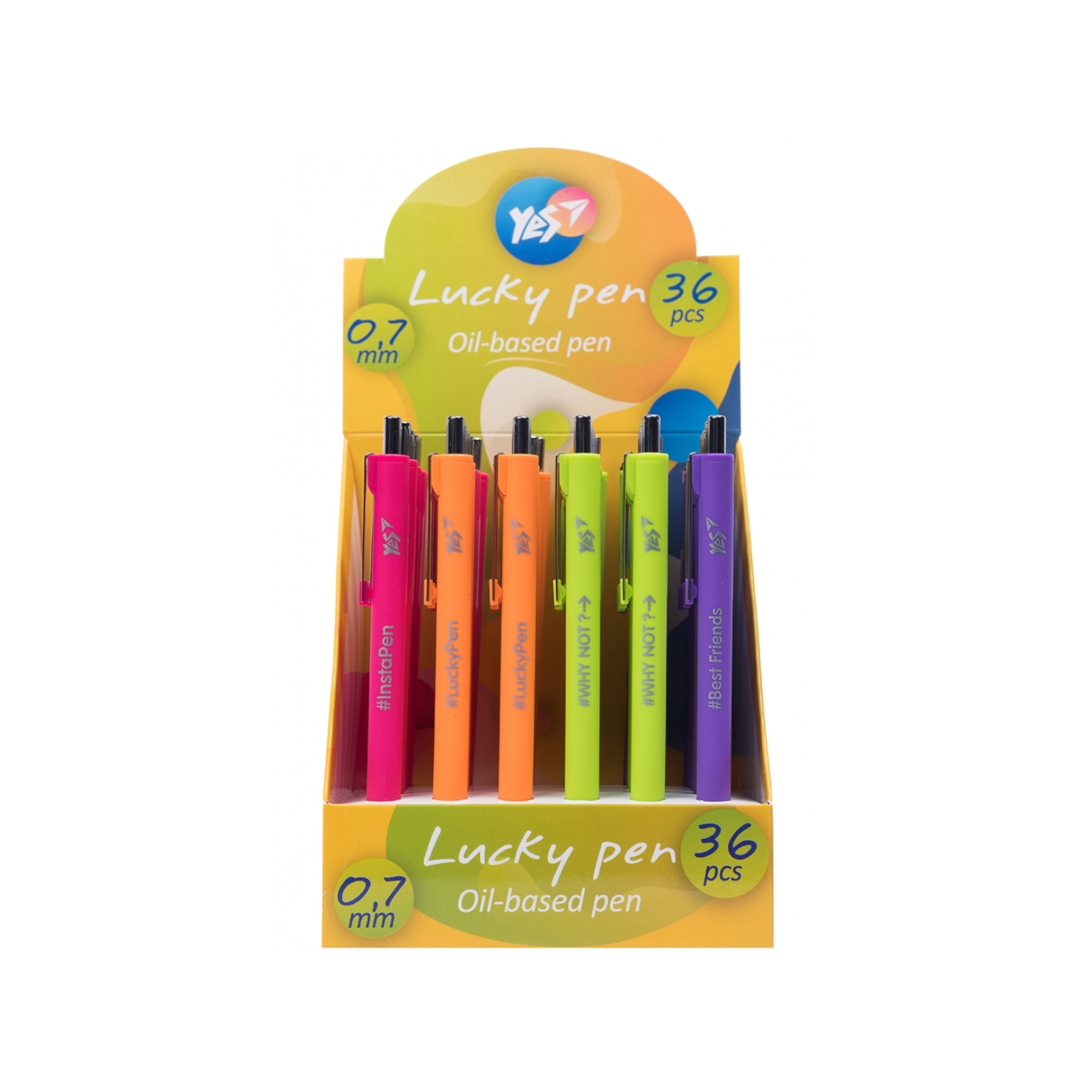 Ручка шариковая Yes Lucky Pen автоматическая 0,7 мм синяя (411967) изображение 3