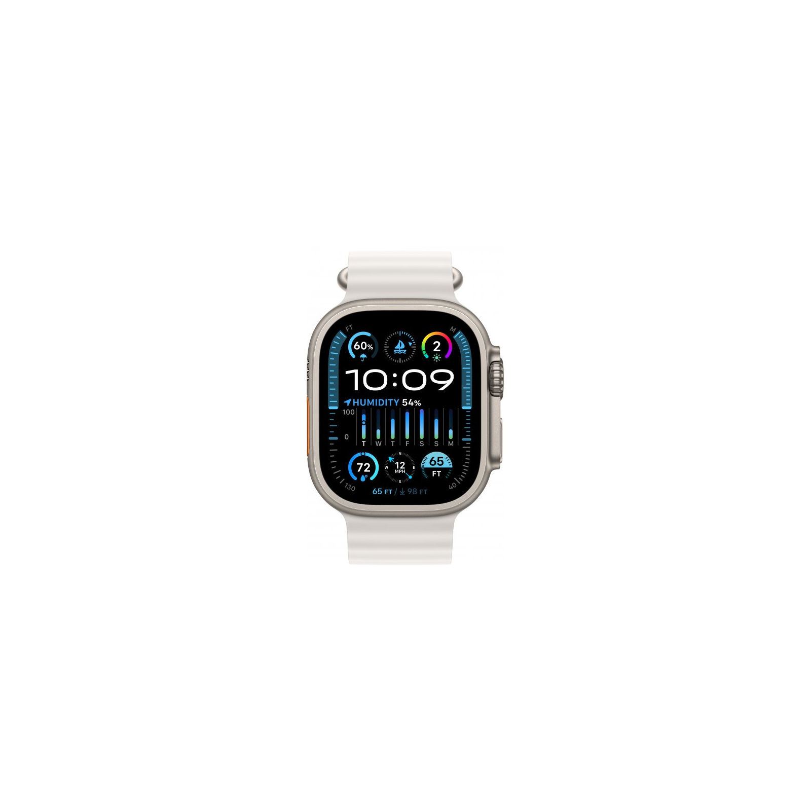 Смарт-часы Apple Watch Ultra 2 GPS + Cellular, 49mm Titanium Case with White Ocean Band (MREJ3UL/A) изображение 2