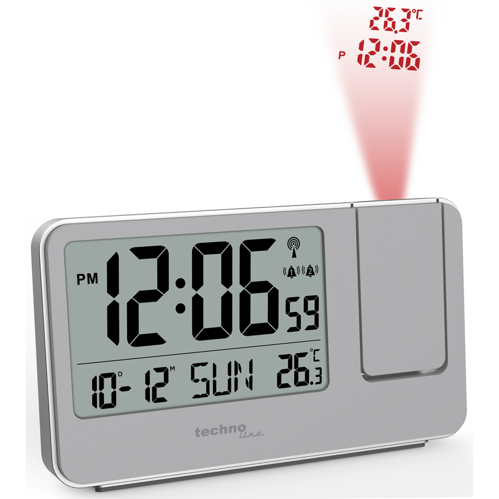 Настольные часы Technoline WT534 проекционный Grey (DAS302336) изображение 2