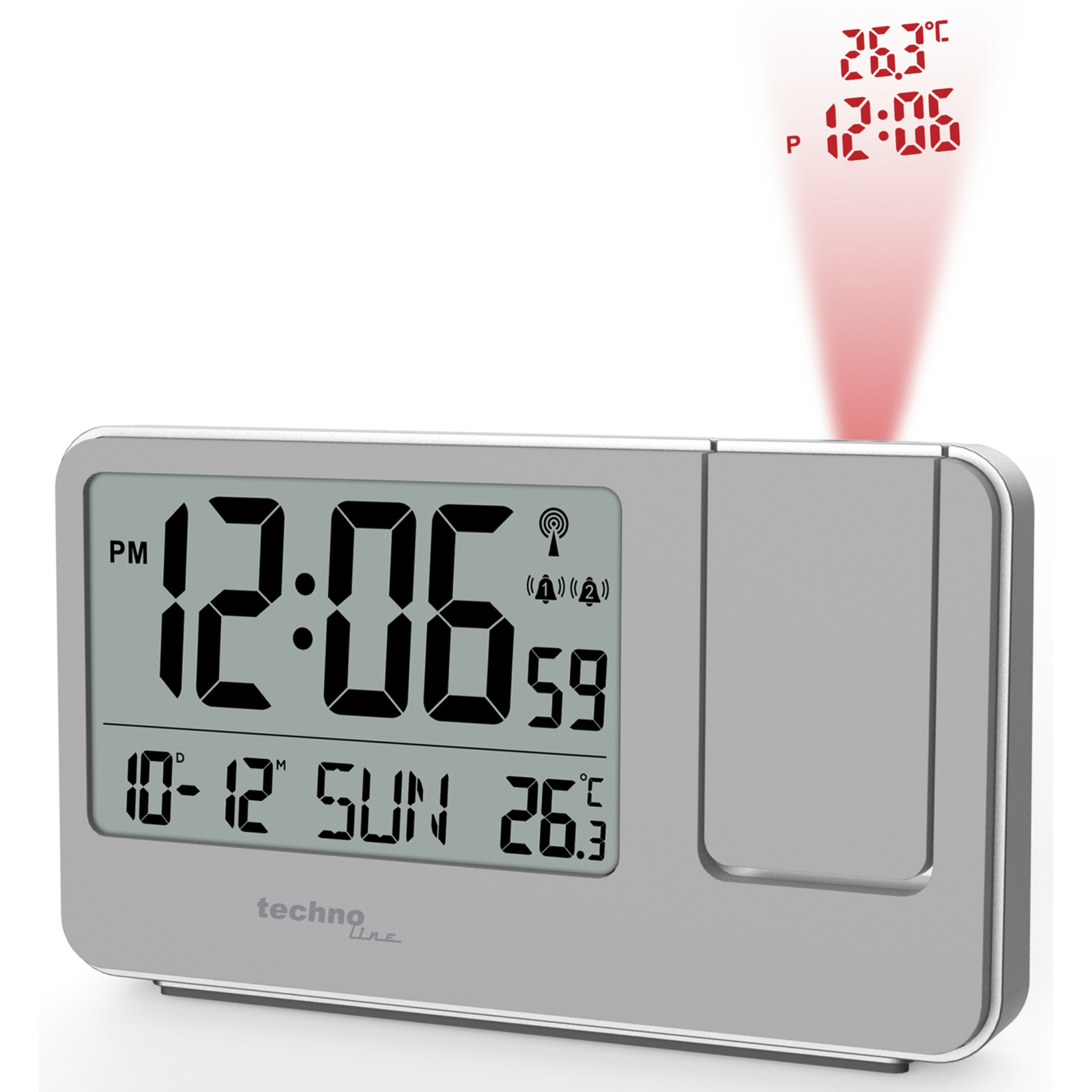 Настольные часы Technoline WT534 проекционный Grey (DAS302336) изображение 3