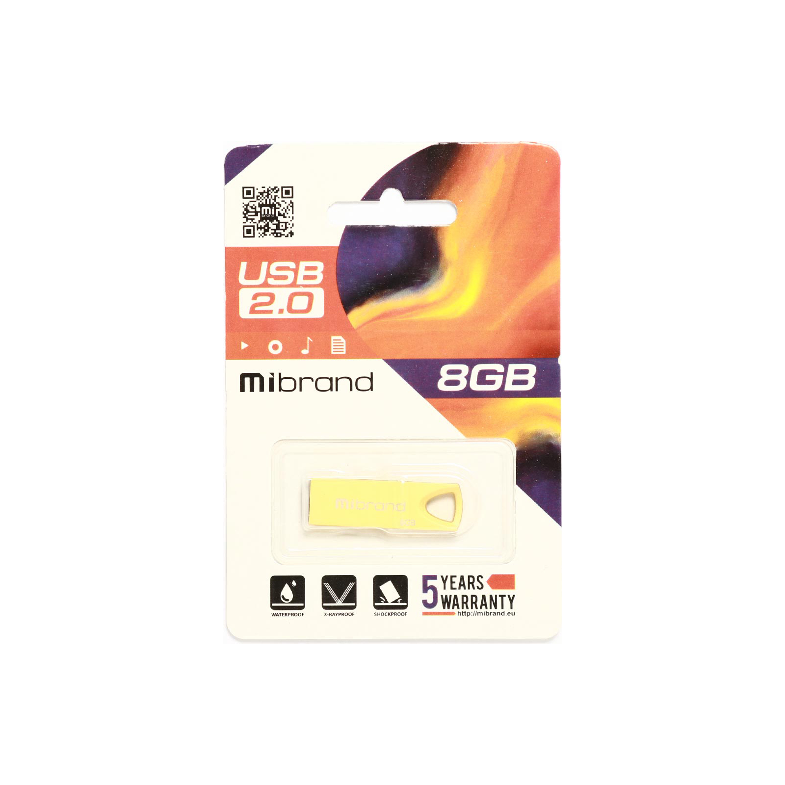 USB флеш накопичувач Mibrand 8GB Taipan Gold USB 2.0 (MI2.0/TA8U2G) зображення 2