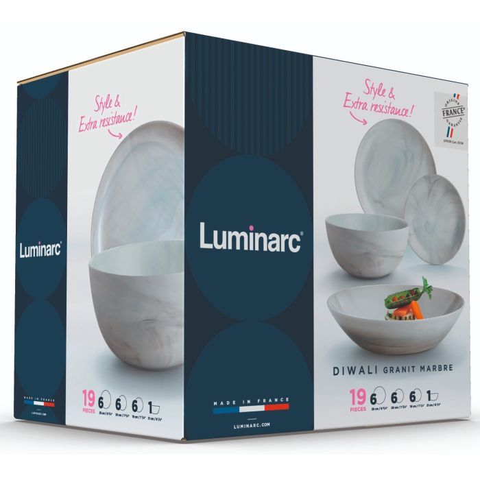 Столовий сервіз Luminarc Diwali Marble Granit 19 предметів (Q0217) зображення 3