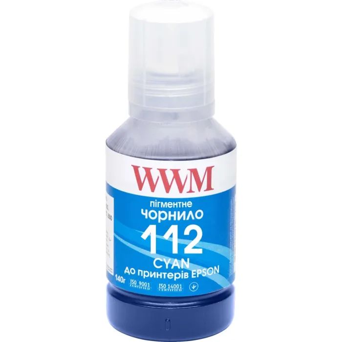 Чорнило WWM Epson L11160/6490 №112 140г Cyan pigmented (E112CP)