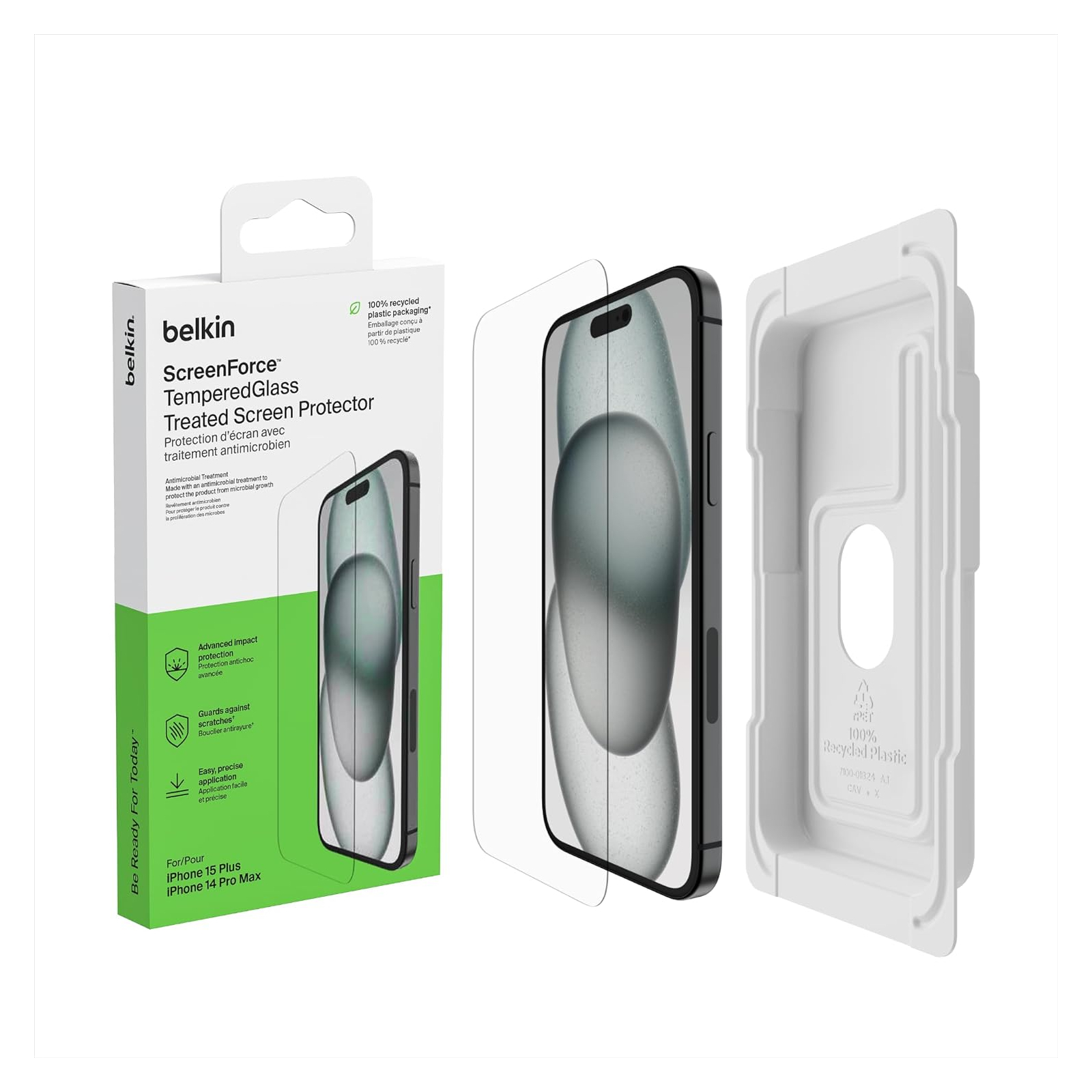 Стекло защитное Belkin iPhone 15 Plus/14 Pro Max TemperedGlass (1 Pack) (OVA136ZZ)