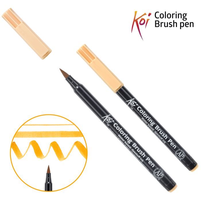 Художественный маркер KOI Маркер-кисть акварельный Коричневый лесной, 407 (084511393011)