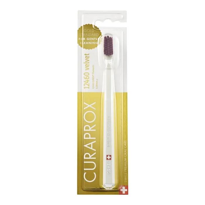 Зубна щітка Curaprox 12460 Velvet Ультрам'яка Біла з пурпуровим (CS 12460-36)
