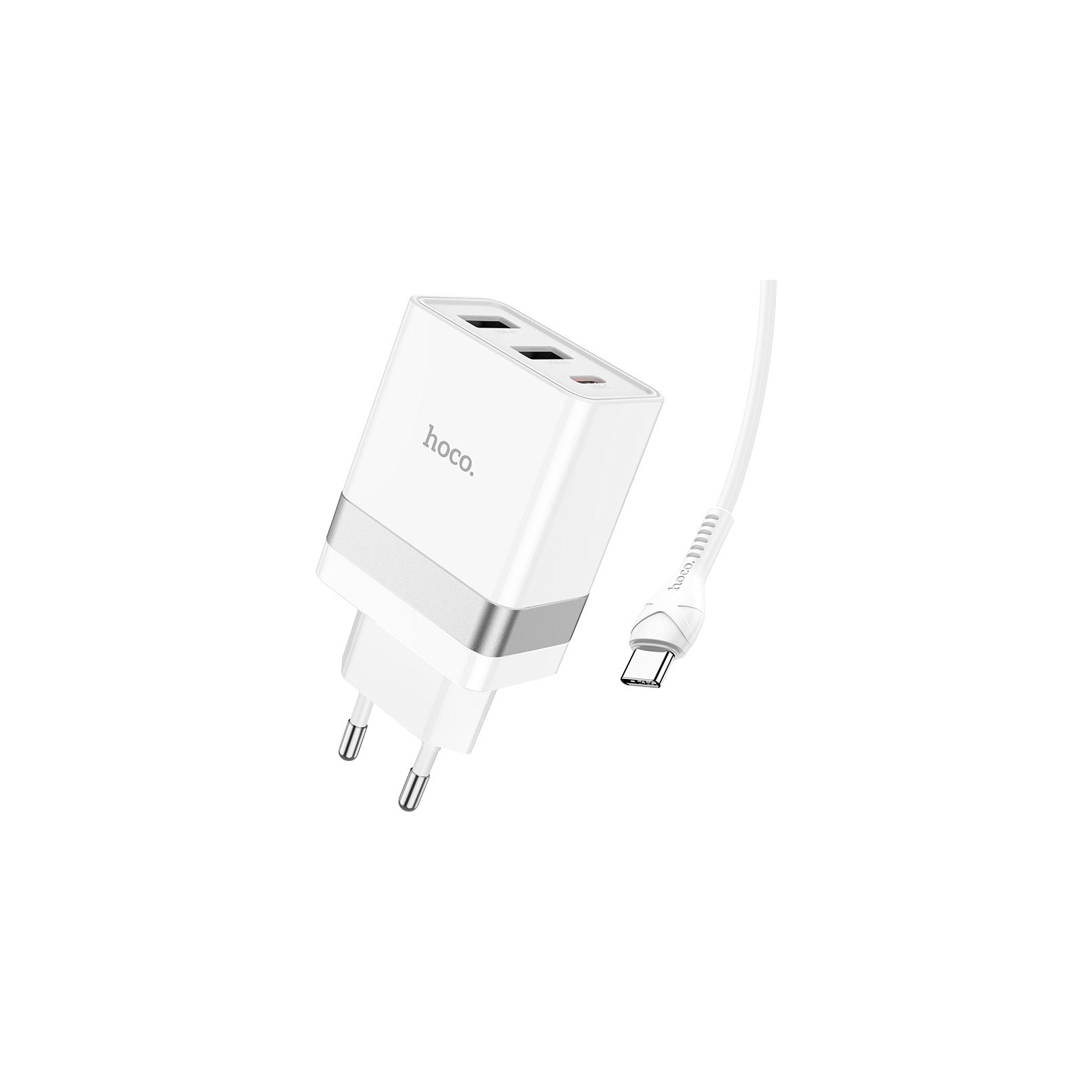 Зарядний пристрій HOCO N21 Pro charger set (C to C) White (6931474778802) зображення 2