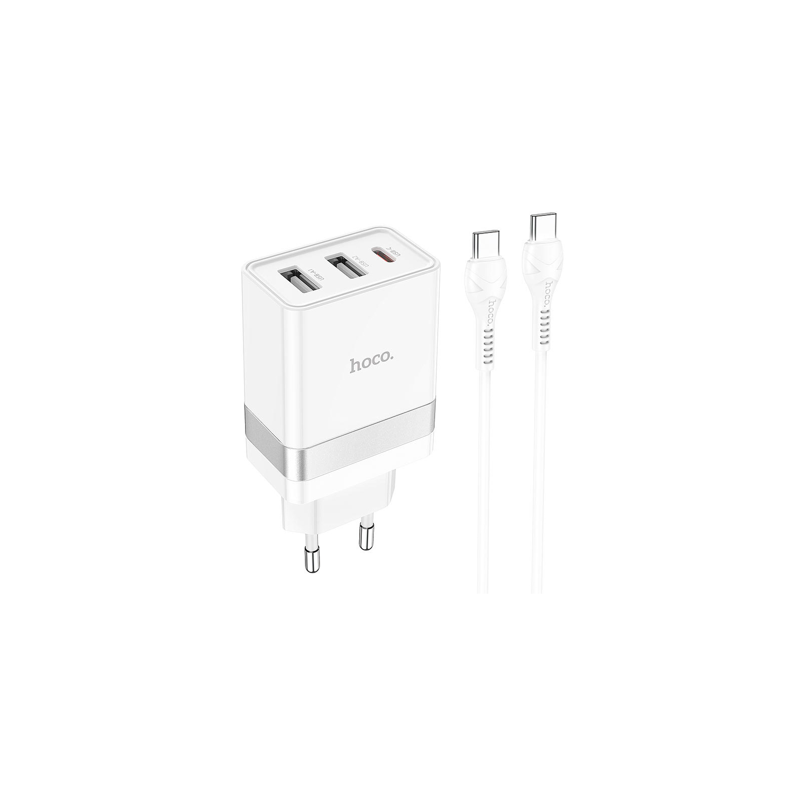 Зарядний пристрій HOCO N21 Pro charger set (C to C) White (6931474778802)