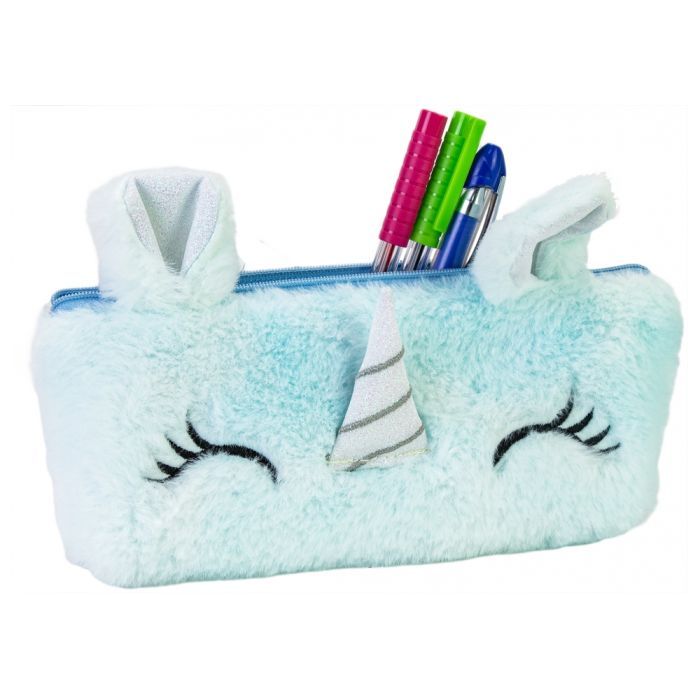 Пенал Cool For School плюшевый 1 отделение голубой (CF87067) изображение 2