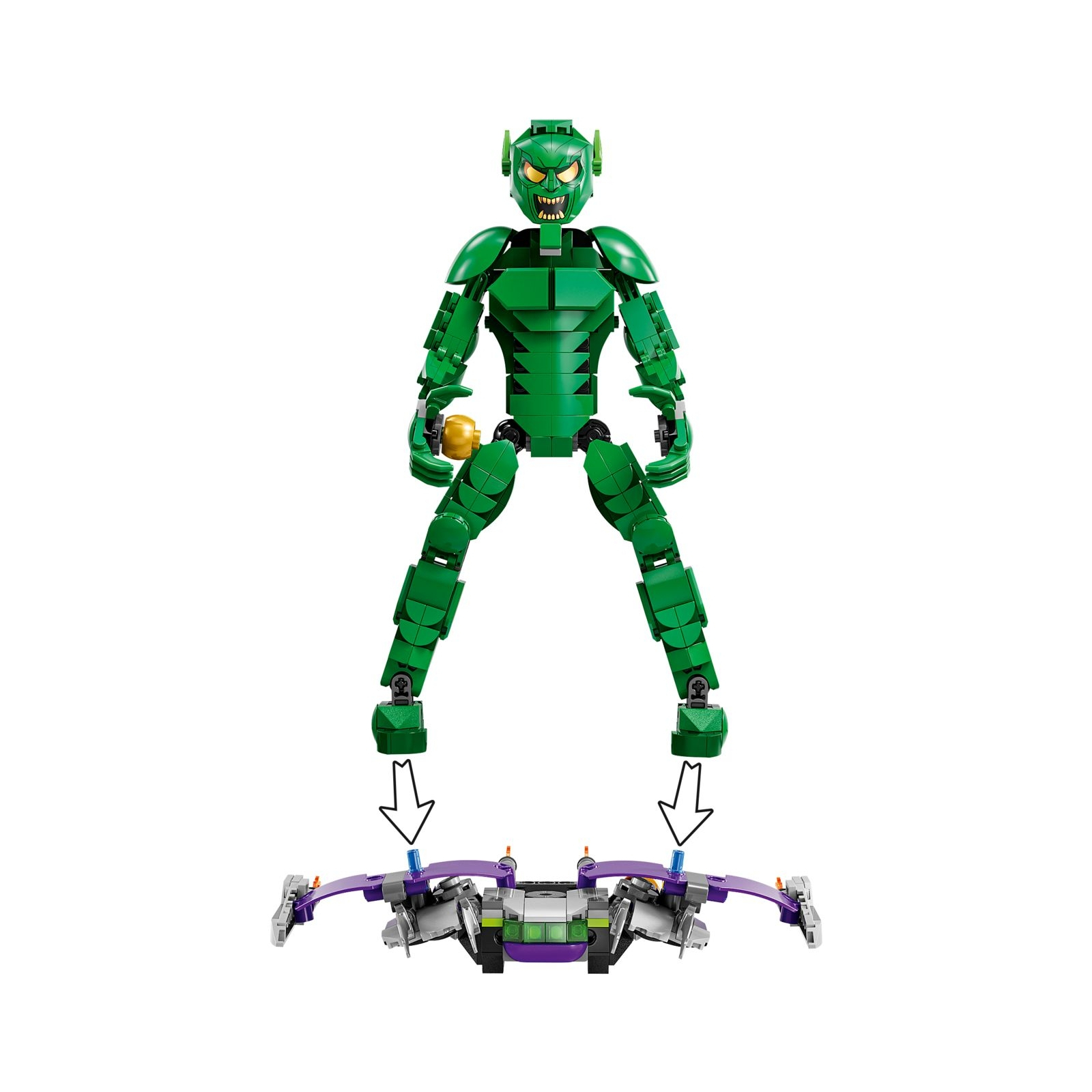 Конструктор LEGO Marvel Фигурка Зеленого гоблина для сборки 471 деталь (76284) изображение 5
