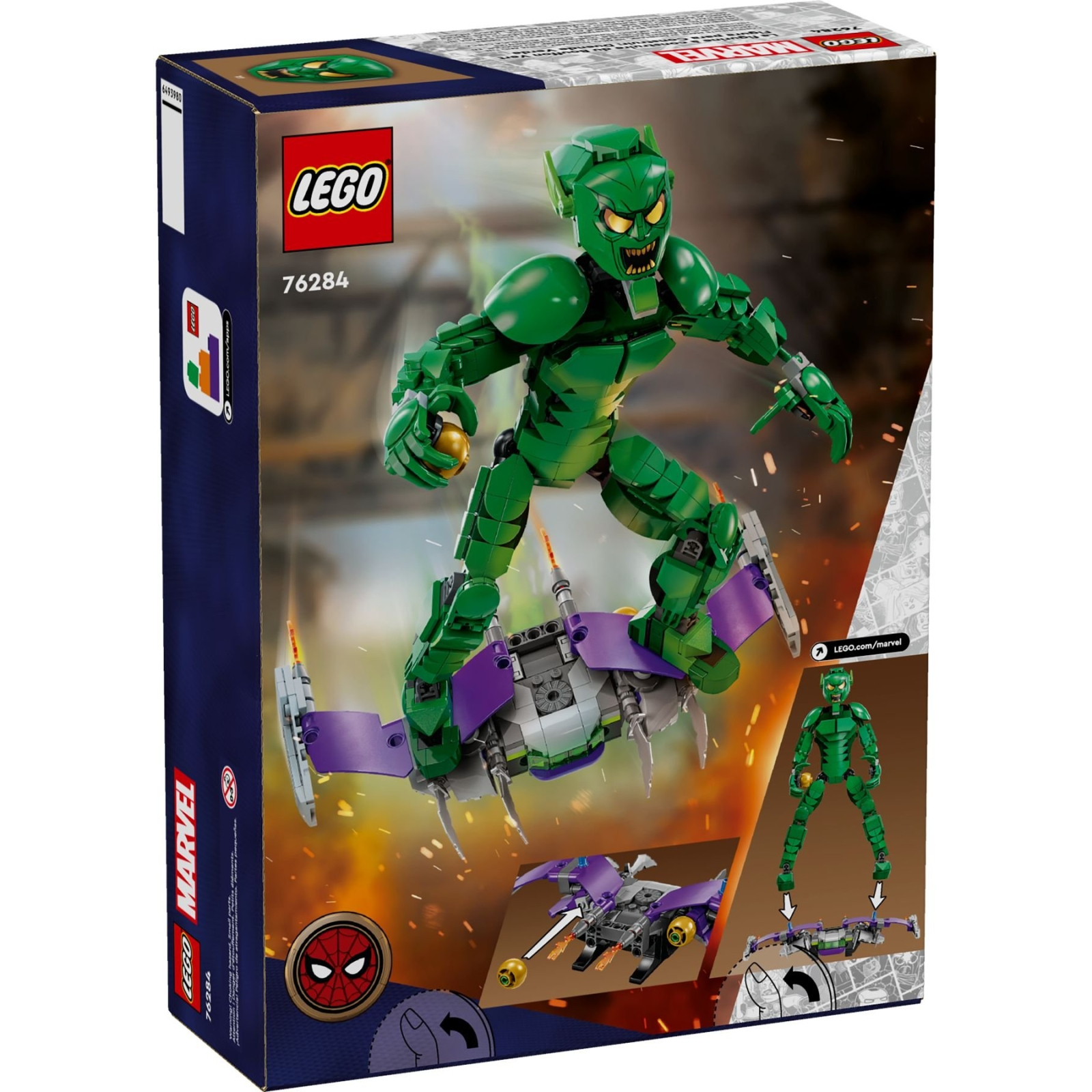 Конструктор LEGO Marvel Фігурка Зеленого гобліна для складання 471 деталь (76284) зображення 6