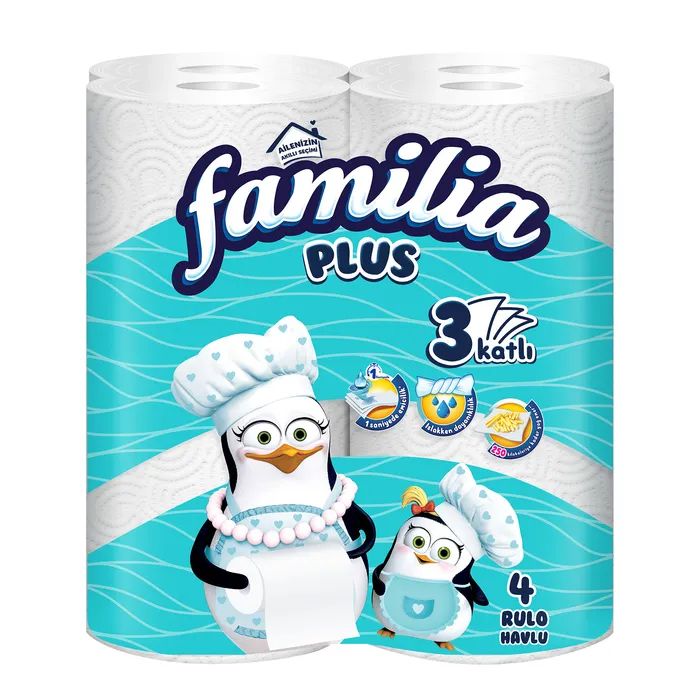 Бумажные полотенца Familia 90 отрывов 3 слоя 4 рулона (8690536024612)