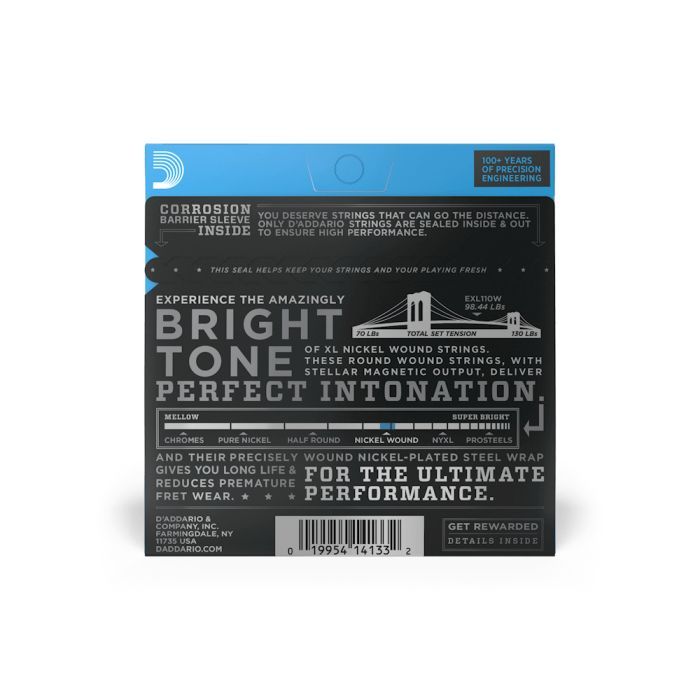 Струны для гитары D'Addario XL Nickel Wound 3rd Regular Light (10-46) (EXL110W) изображение 3