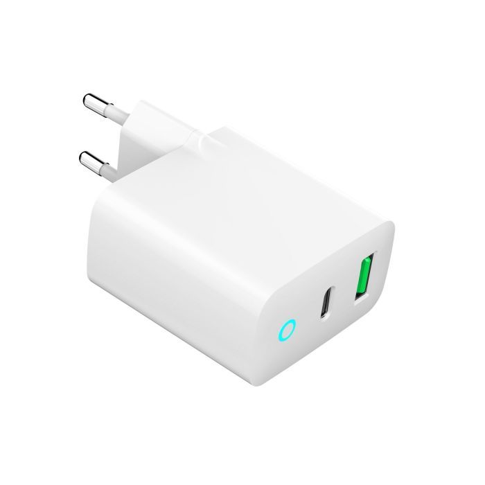 Зарядний пристрій Gembird 1xUSB-A + 1 Type-C (PD20Вт + QC3.0 18Вт) white (TA-UC-PDQC20L-W-01) зображення 4