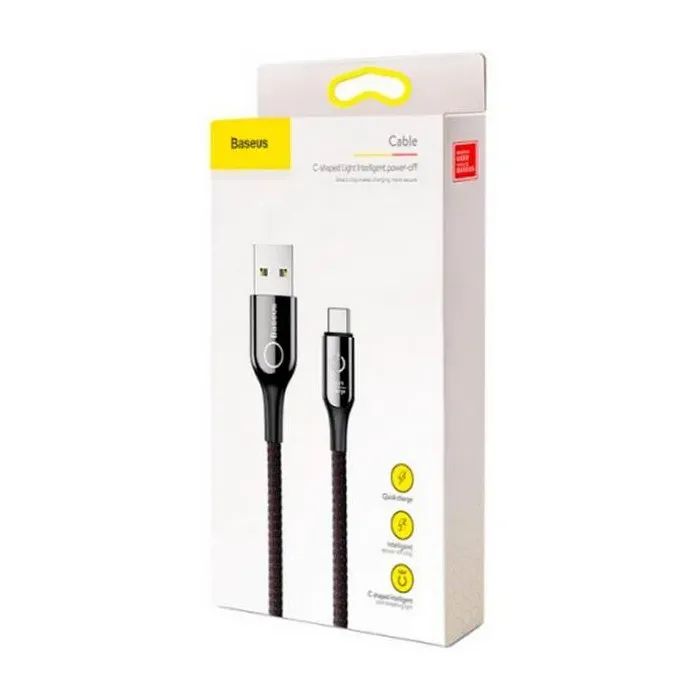 Дата кабель USB 2.0 AM to Lightning 1.0m 2A C-shaped Black Baseus (CALCD-01) изображение 2