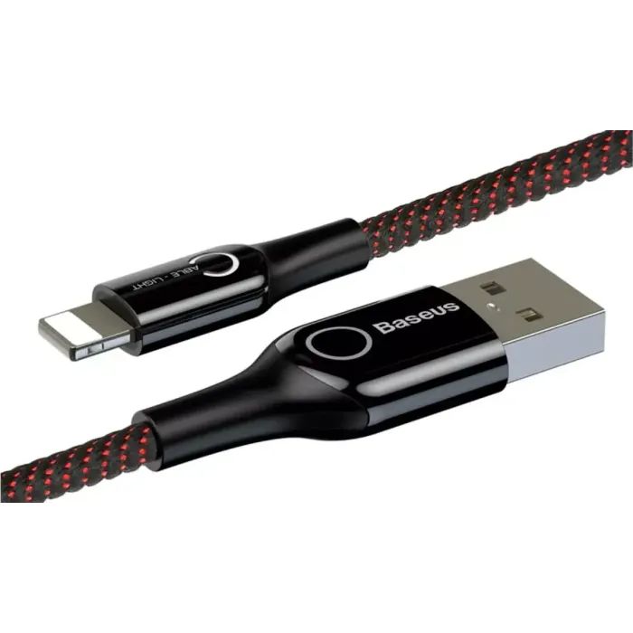 Дата кабель USB 2.0 AM to Lightning 1.0m 2A C-shaped Black Baseus (CALCD-01) изображение 3