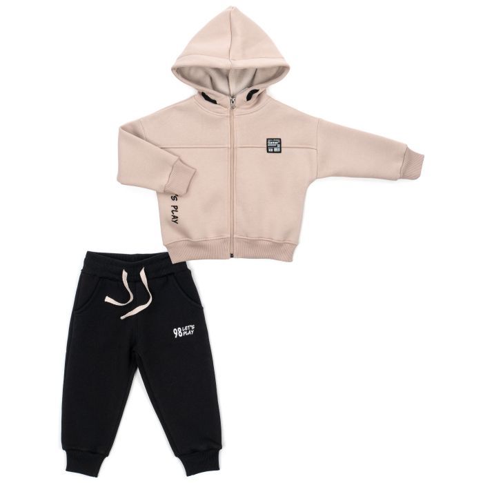 Спортивний костюм дитячий Toontoy флісовий з капюшоном (24271-110B-beige)