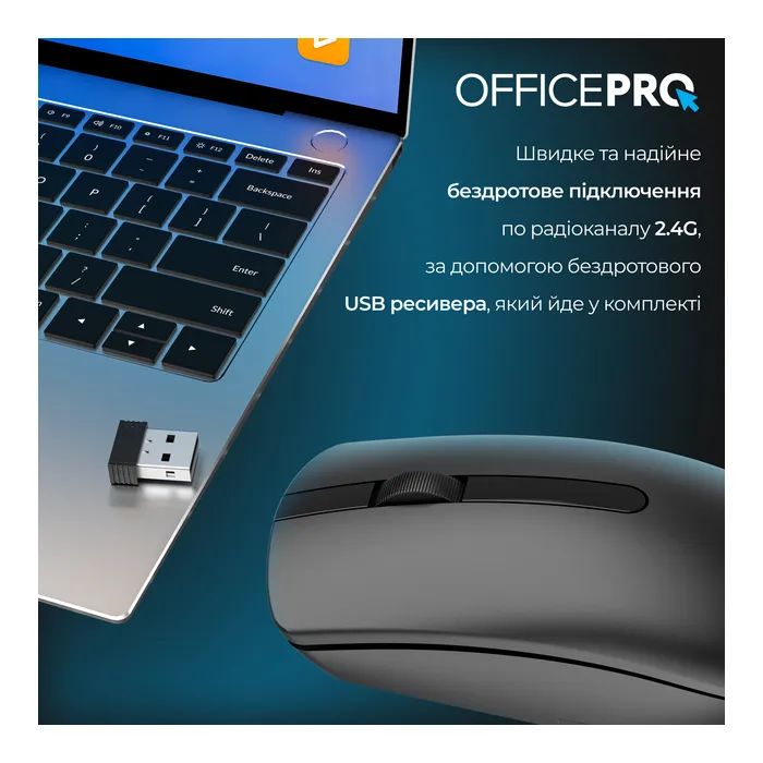 Мышка OfficePro M175B Silent Click Wireless Black (M175B) изображение 7