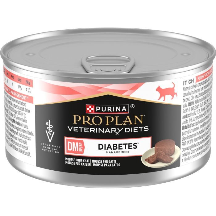 Вологий корм для кішок Purina Pro Plan Veterinary Diets DM ST/OX Diabetes Management Регулювання надходження глюкози 195 г (8445290105233) зображення 2