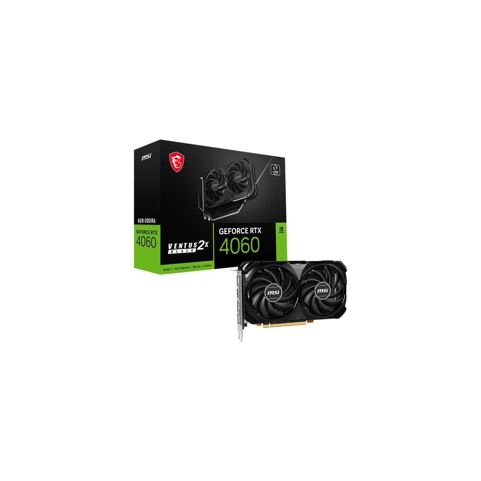 ᐈ Купить видеокарту MSI GeForce RTX4060 8Gb VENTUS 2X BLACK (RTX