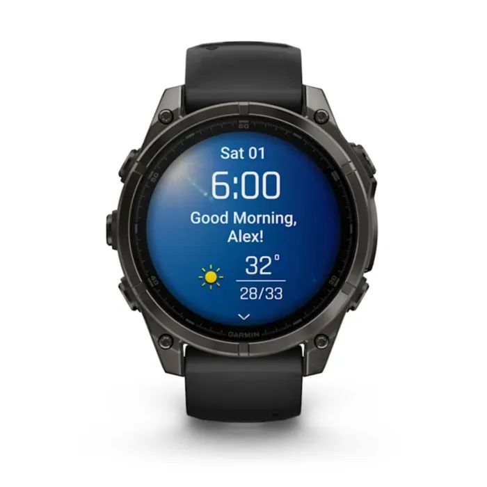 Смарт-годинник Garmin fenix 8 47mm, AMOLED, Saph, CrbnGryTi/Blk, Blk/PebbleGryBnd, GPS (010-02904-21) зображення 2