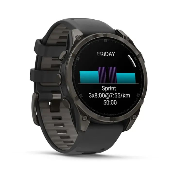 Смарт-годинник Garmin fenix 8 47mm, AMOLED, Saph, CrbnGryTi/Blk, Blk/PebbleGryBnd, GPS (010-02904-21) зображення 3