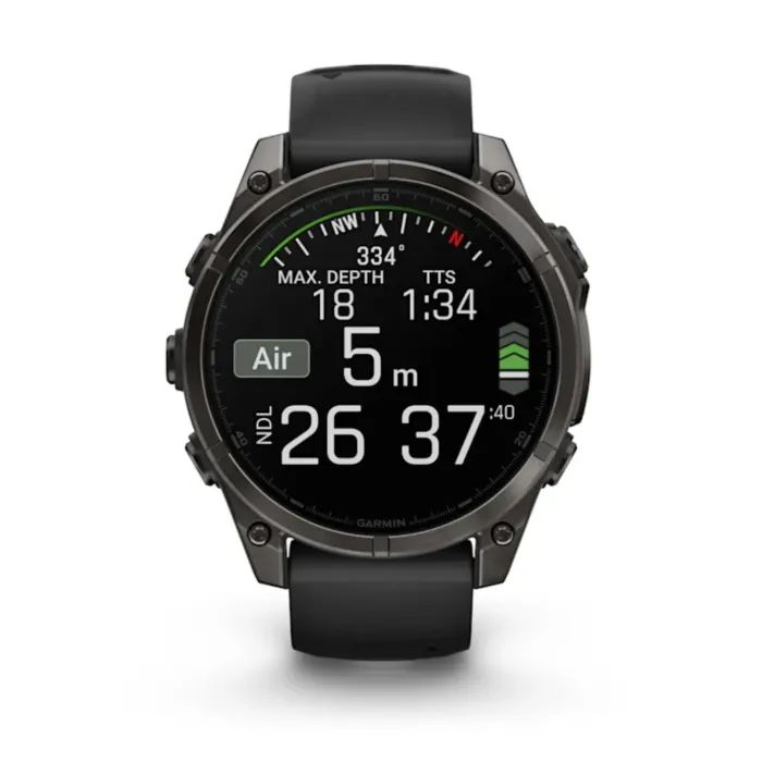 Смарт-годинник Garmin fenix 8 47mm, AMOLED, Saph, CrbnGryTi/Blk, Blk/PebbleGryBnd, GPS (010-02904-21) зображення 9