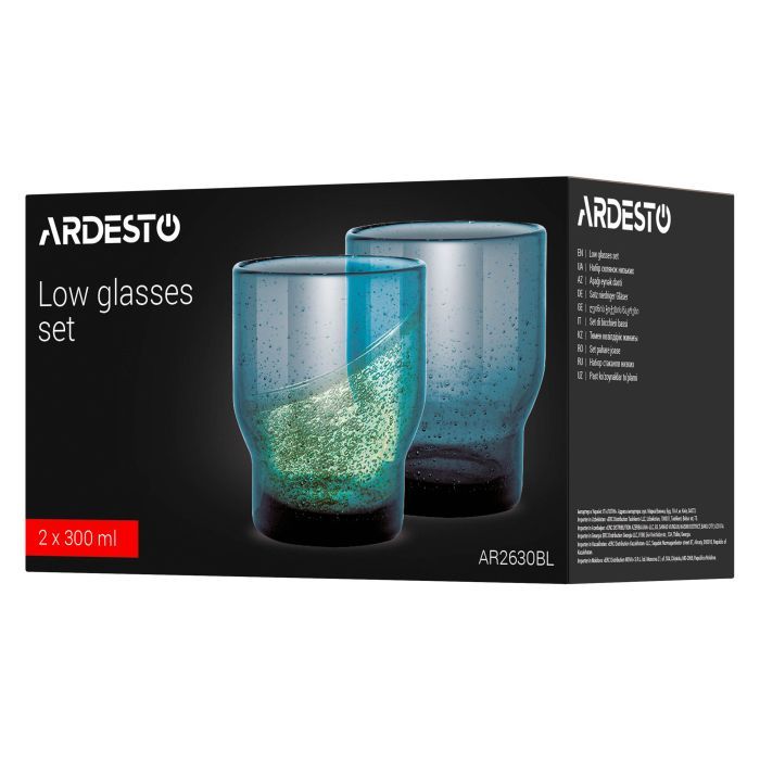Набор стаканов Ardesto Bubble 300мл, 2шт, скло, сірий (AR2630GY) изображение 4