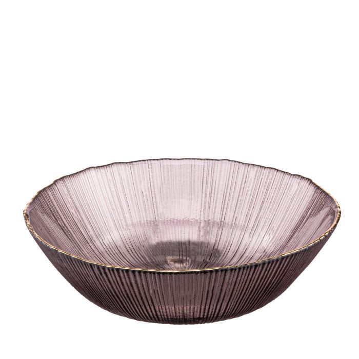 Салатник Ardesto Mallow 20см, скло, рожевий (AR5015)