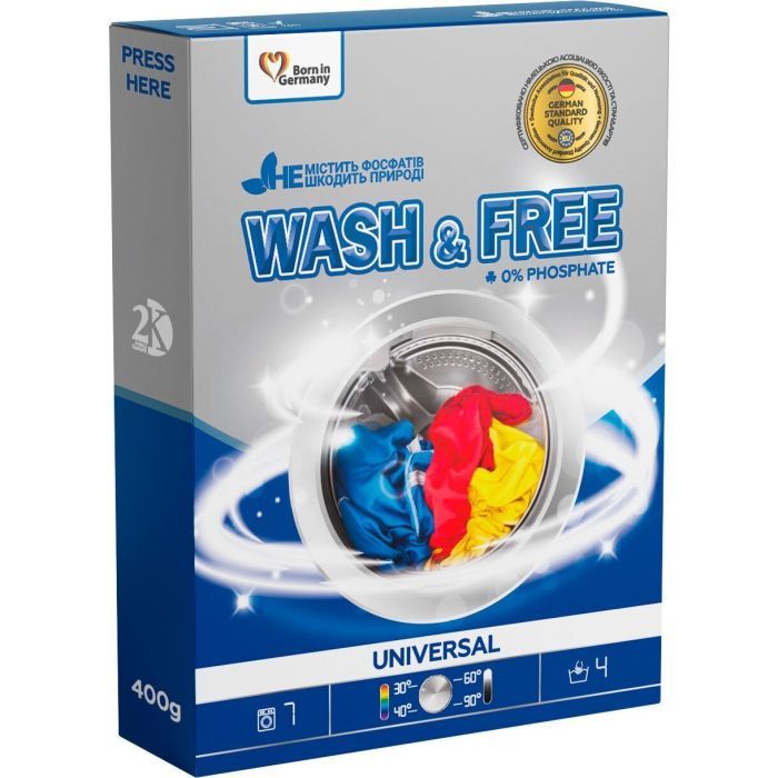 Стиральный порошок Wash&Free Universal 400 г (4262396140920)