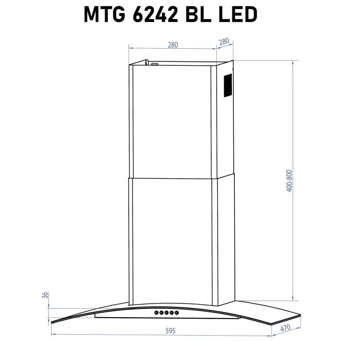 Вытяжка кухонная Minola MTG 6242 I LED изображение 12