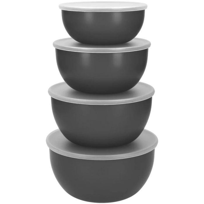 Миска KitchenAid Coreline, набір 4 шт, з кришкою, сірий (KQG176OSCGG)
