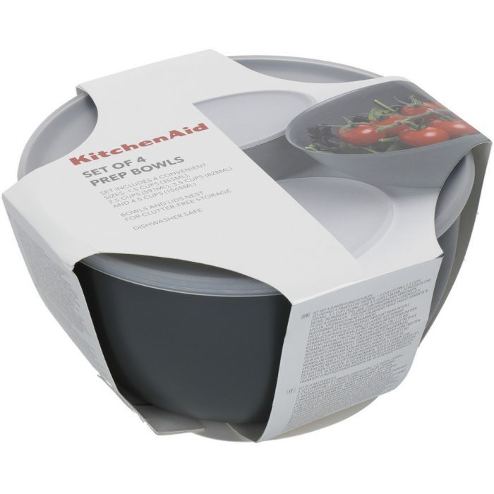 Миска KitchenAid Coreline, набір 4 шт, з кришкою, сірий (KQG176OSCGG) зображення 3