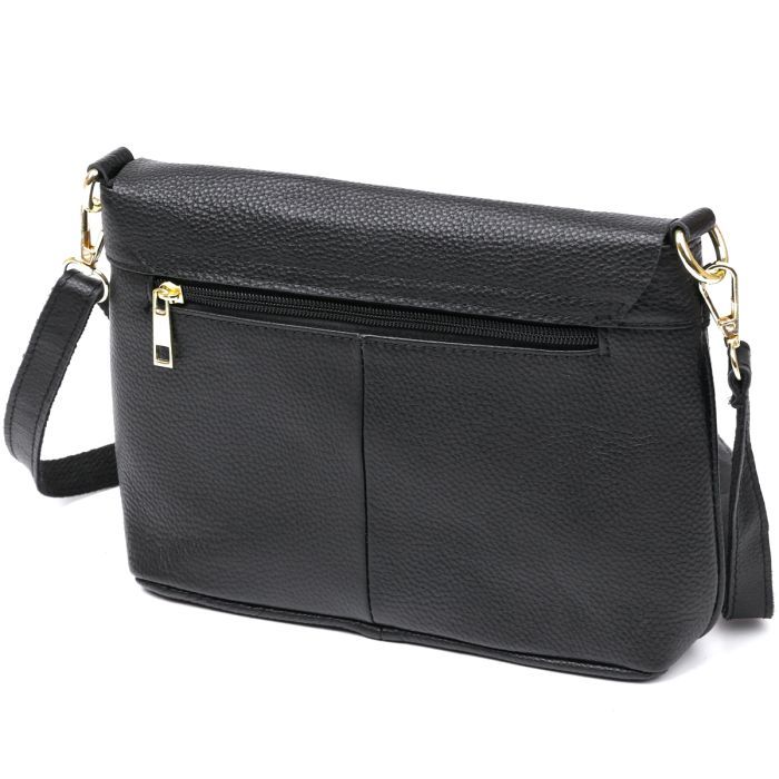 Сумка Vintage Шкіряна жіноча Чорна (20685) зображення 2