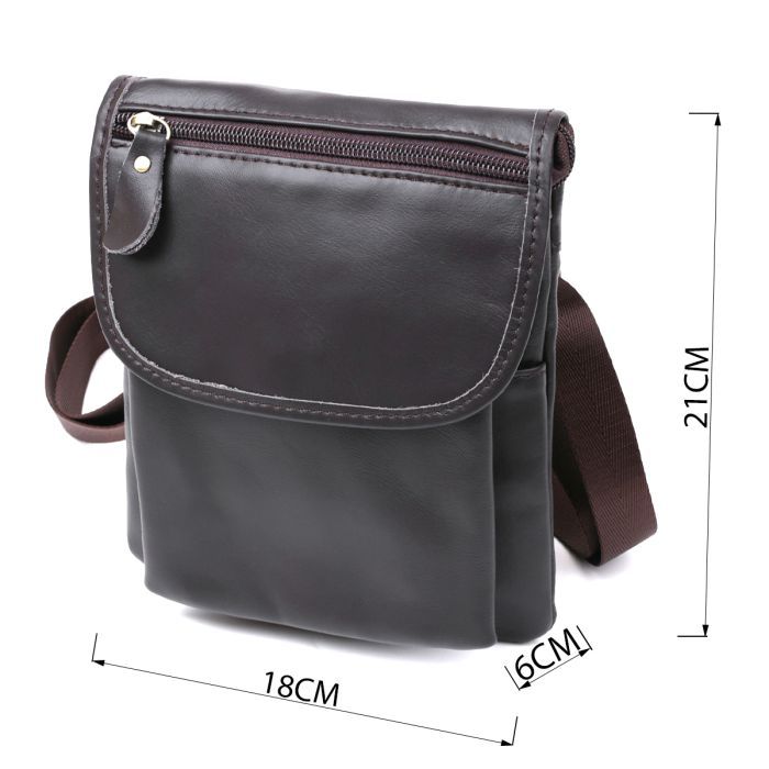 Сумка Vintage Кожаная через плечо Коричневая (20468) изображение 3