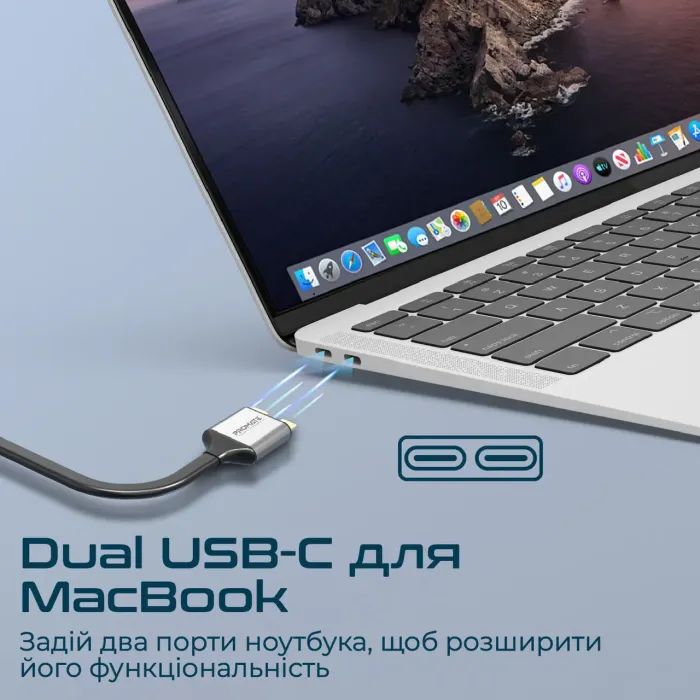 Концентратор Promate USB Hub 13 ports versahub-mst.grey (versahub-mst.grey) зображення 4
