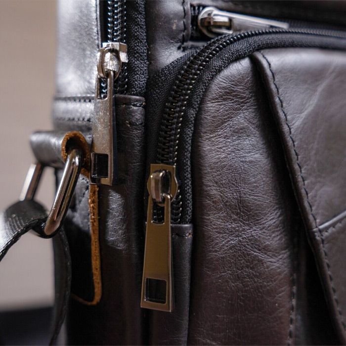 Сумка Vintage Из плотной кожи Черная (14995) изображение 10