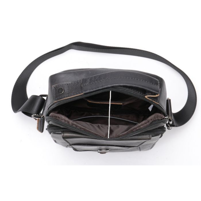 Сумка Vintage Из плотной кожи Черная (14995) изображение 12