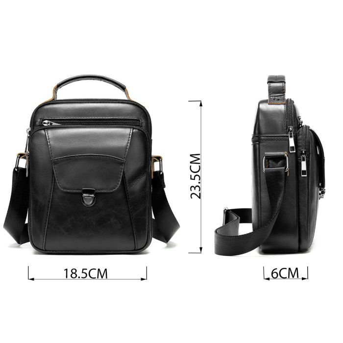 Сумка Vintage Из плотной кожи Черная (14995) изображение 4