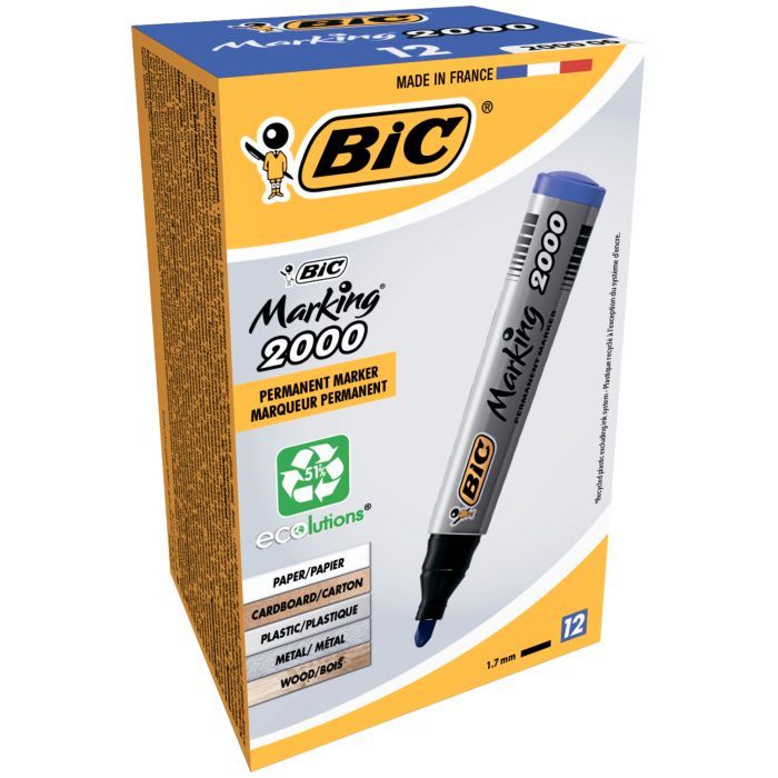 Маркер Bic перманентный, синий (bc8209143) изображение 2