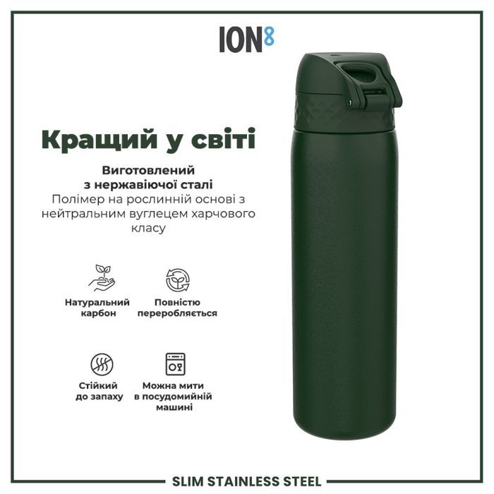 Пляшка для води ION8 OneTouch Stainless Steel 600 мл Blue (I8SS600BLU) зображення 6